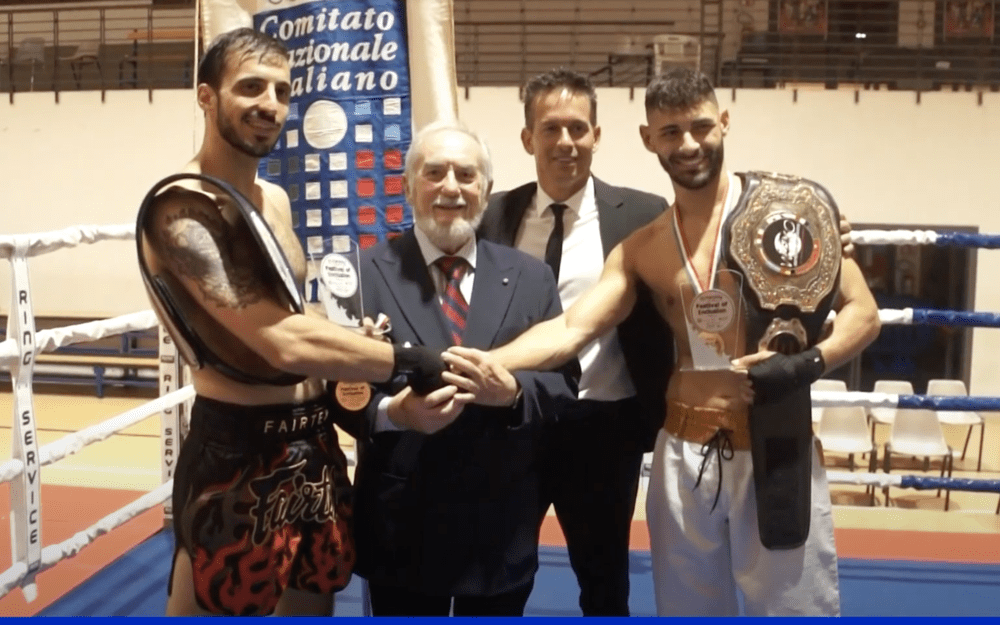 Ruggero Alcanterini con i campioni Matteo De Luca e Alessio Crescentini