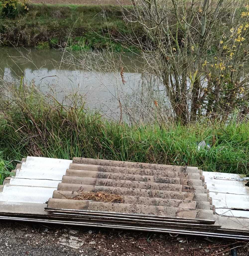 eternit a Pontinia, fiume Ufente