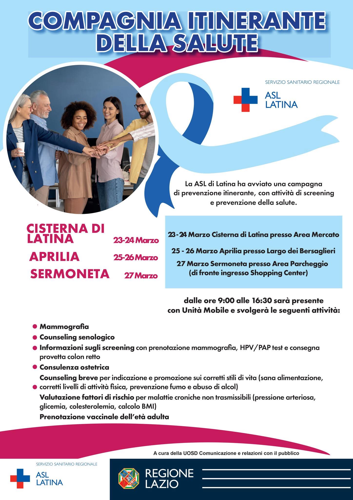 Locandina Evento ASL. Photo da Ufficio Stampa Comune Cisterna di Latina