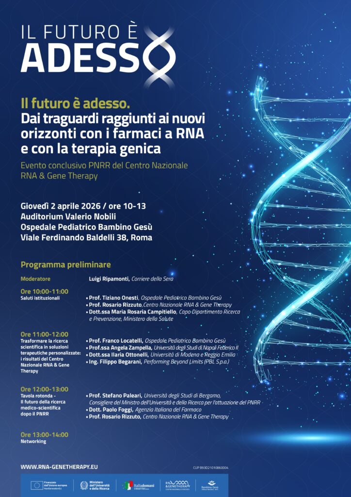 Locandina "Il Futuro è adesso", photo da Ufficio Stampa Ospedale Pediatrico Bambino Gesù