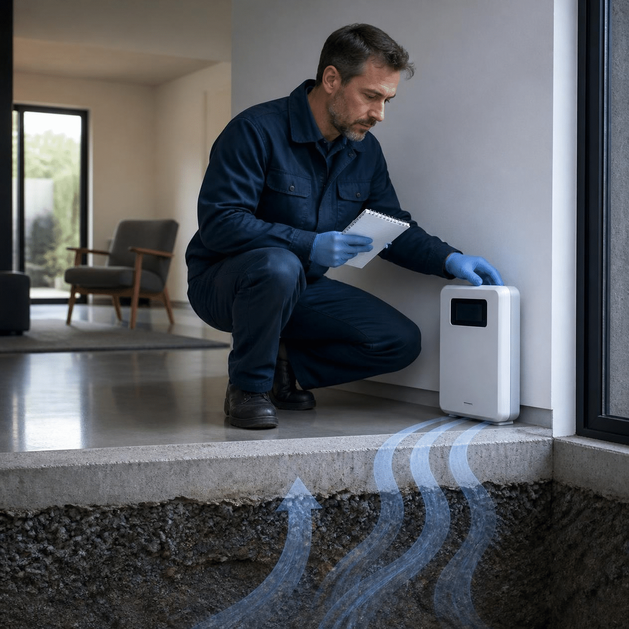 Gas Radon, immagine generata da AI Canva