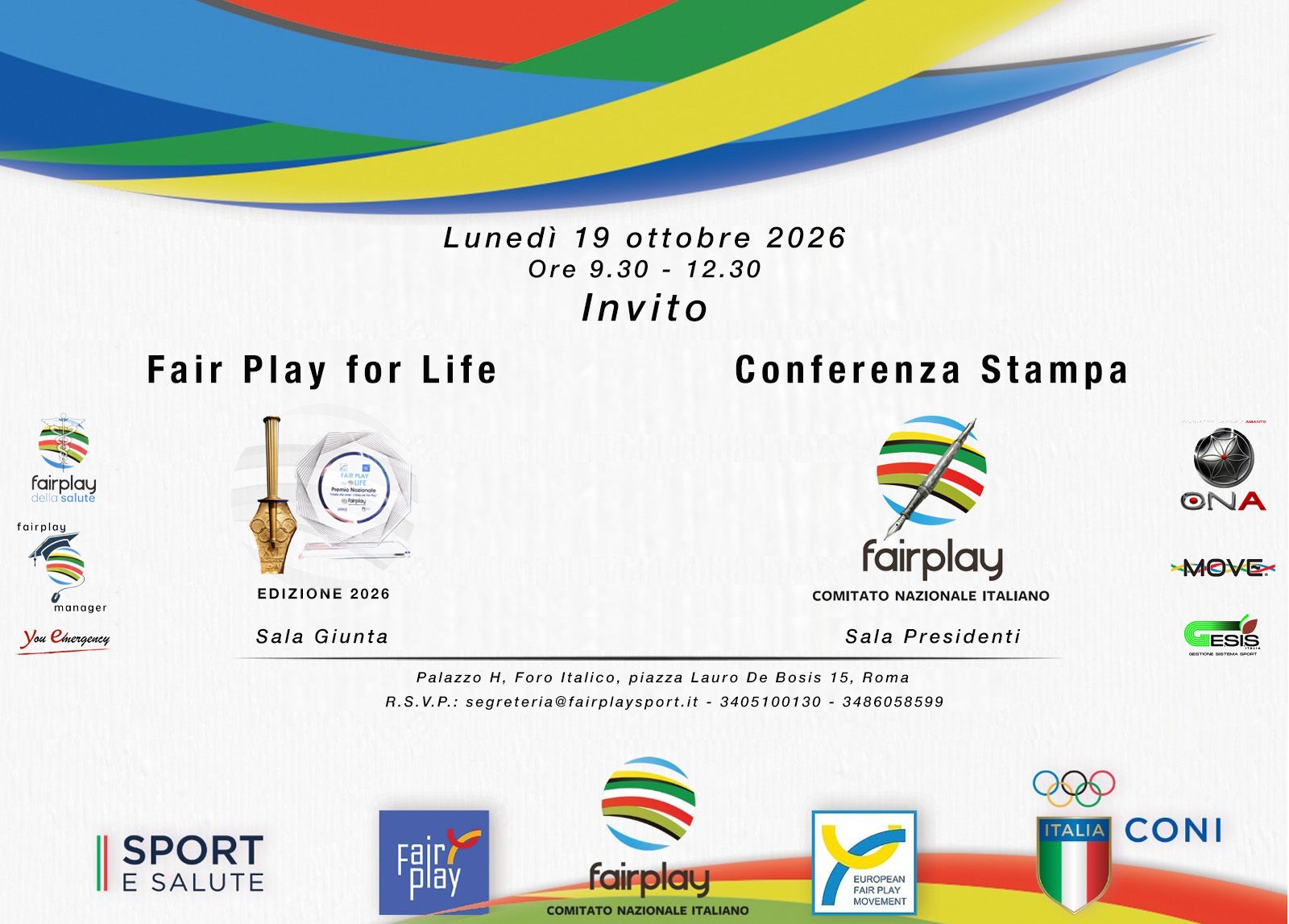 locandina conferenza stampa CNIFP Comitato Nazionale Italiano Fair Play